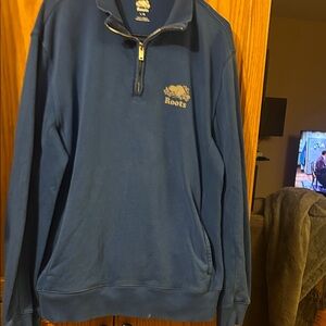 Roots Men's Royal Blue Zip-Up Sweater